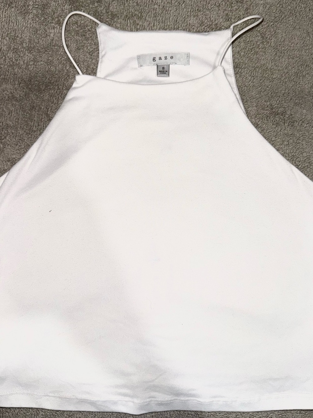 Gaze White Halter crop Tank Top - Women's size small